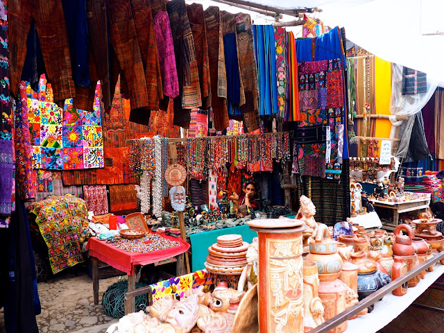 Colourful market stalls at Chichicastenango, Guatemala