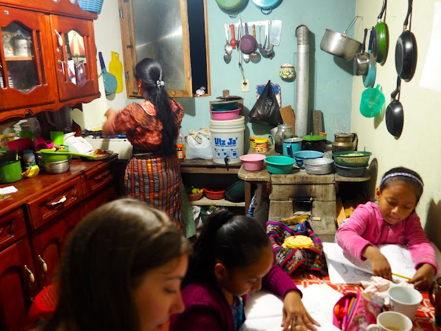 Inside the kitchen of our homestay family in San Jorge la Laguna, Lake Atitlan, Guatemala