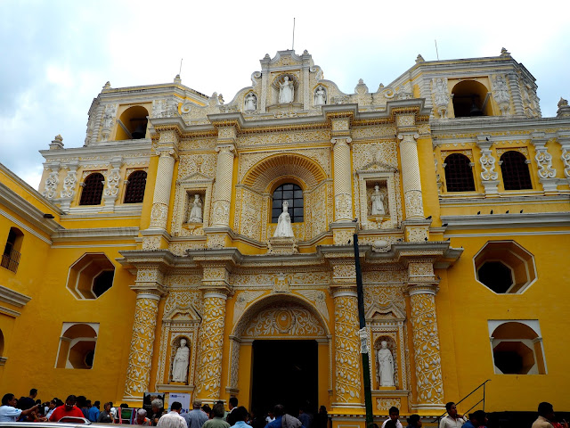 Decorative church facade in Antigua, Guatemala