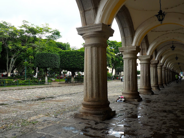 Arches by the central park in Antigua, Guatemala