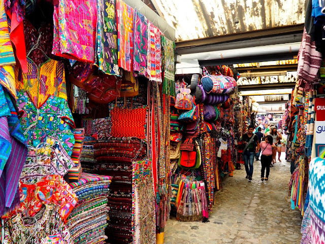 Artisans market in Antigua, Guatemala
