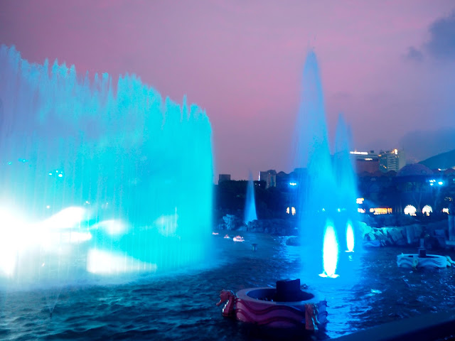 Fountains during the Symbio show at Ocean Park