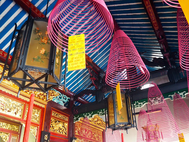 Incense coils and lanterns in Phuoc Kien pagoda, Hoi An, Vietnam