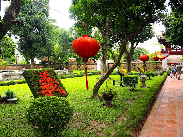Gardens in the Temple of Literature, Hanoi, Vietnam