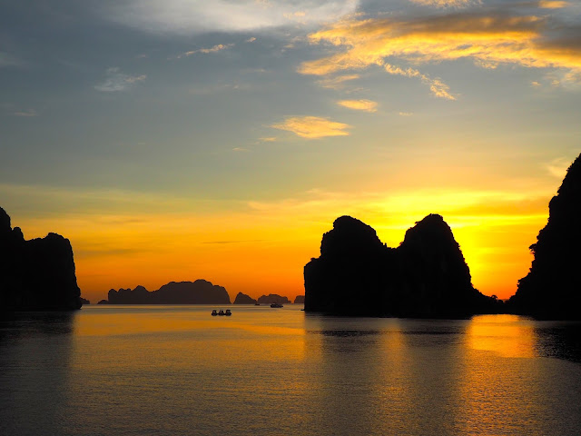 Sunset in Halong Bay, Vietnam