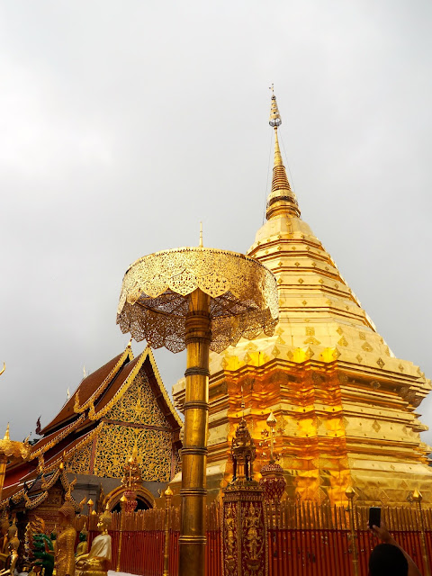 Golden stupa in Wat Phrathat Doi Suthep, Chiang Mai, Thailand