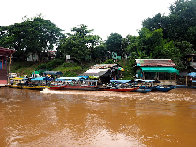 Boat stop on the Laos side of the Mekong river border