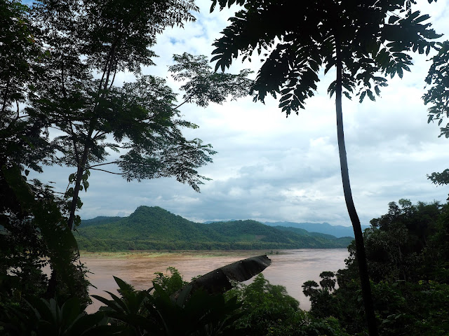 View of the Mekong river from the upper Pak Ou cave, Tham Theung, in Laos