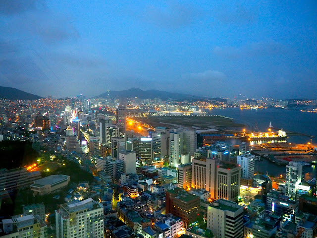 View from Busan Tower at night, from Nampo-dong, Busan, South Korea