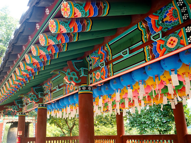Colourful lanterns and decoration on Cheongpyeongsa temple, outside Chuncheon, South Korea