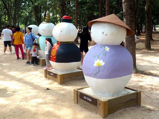 Snowman statues on Namiseom Island, Gapyeong, South Korea