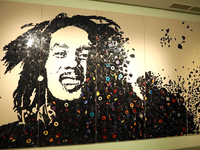Bob Marley vinyl installation at Mr Brainwash exhibit, ARA Modern Art Museum, Seoul, South Korea