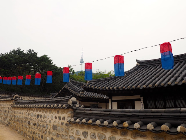 Lanterns in the Namsangol Hanok village, Seoul, South Korea