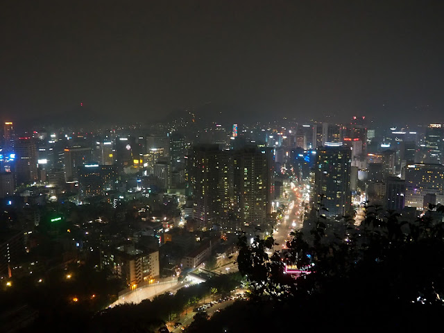 View from Namsan mountain at night of Seoul, South Korea