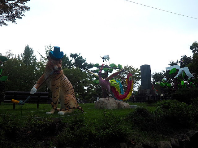 Top hat tiger smoking a pipe - lantern at Jinju Lantern Festival, South Korea