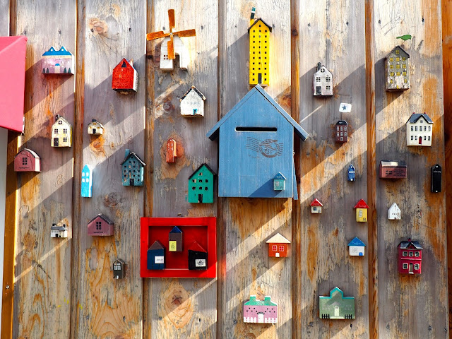 Mini houses mounted on a wall in Gamcheon Village, Busan, South Korea