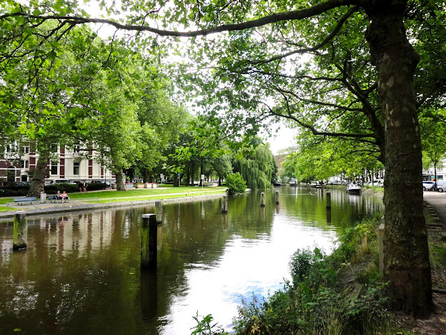 Canal surrounded by trees in Amsterdam | Netherlands, Europe