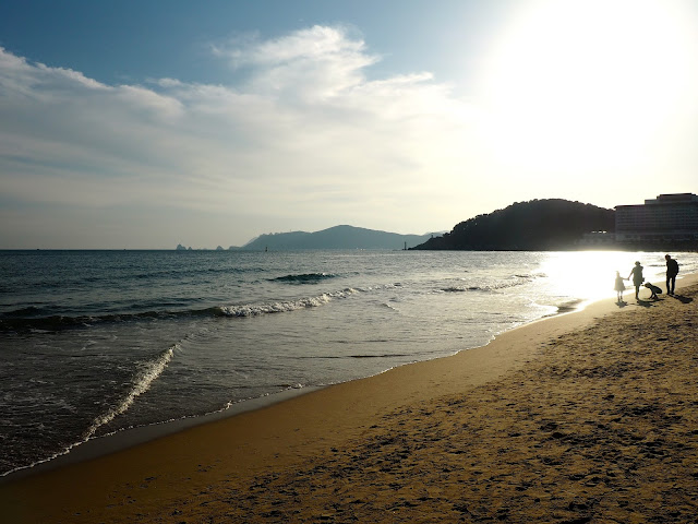 Late afternoon sunlight on Haeundae beach, Busan, South Korea