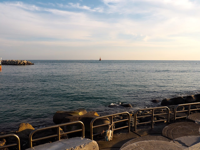 Ocean view from the pier at Haeundae beach, Busan, South Korea