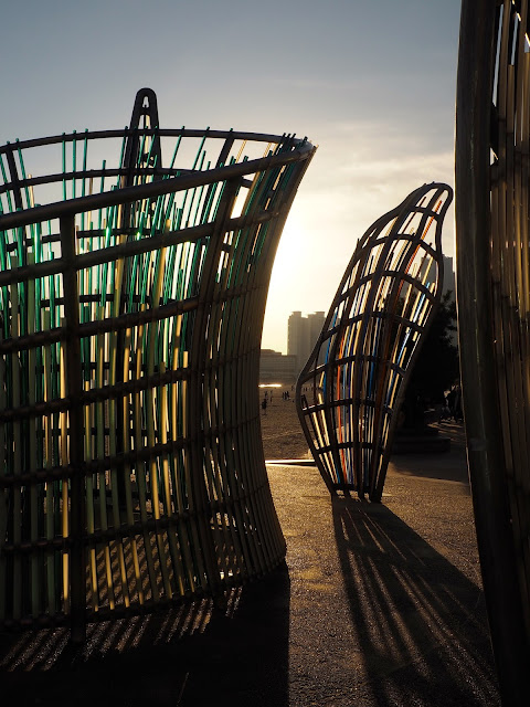 Metal sculptures on Haeundae beach, Busan, South Korea