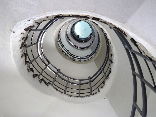 Spiral staircase inside Yeongdo Lighthouse, Taejongdae Park, Busan, South Korea