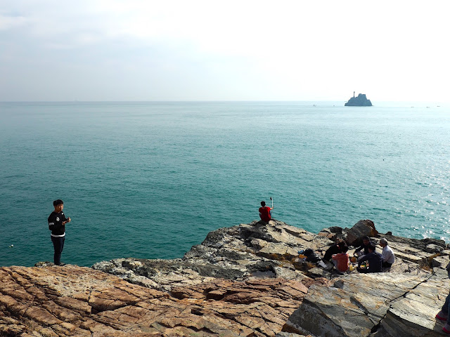 Ocean view of Teapot Island, taken from Sinseon Rock, Taejongdae Park, Busan, South Korea