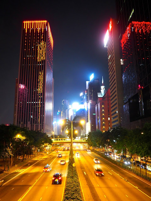 Queen's Road and Wan Chai skyscrapers on hong Kong Island