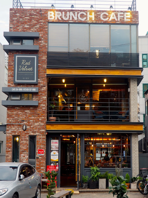 Exterior of Red Velvet Cafe in Myeongnyun, Busan, South Korea
