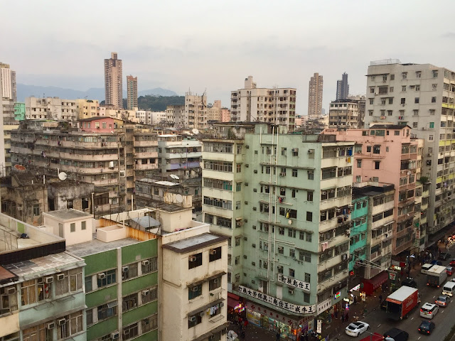 Dense skyscraper buildings in Sham Shui Po, Kowloon, Hong Kong