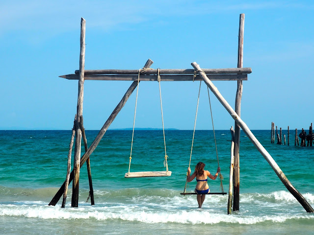 Ocean swing-set on Koh Rong, Cambodia