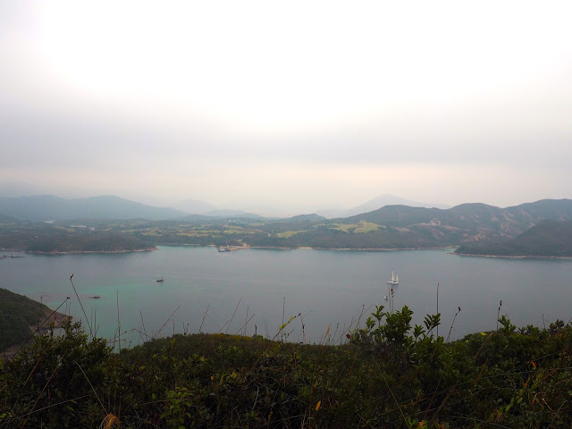 Ocean and islands view from the hiking trail on Sharp Island, Hong Kong