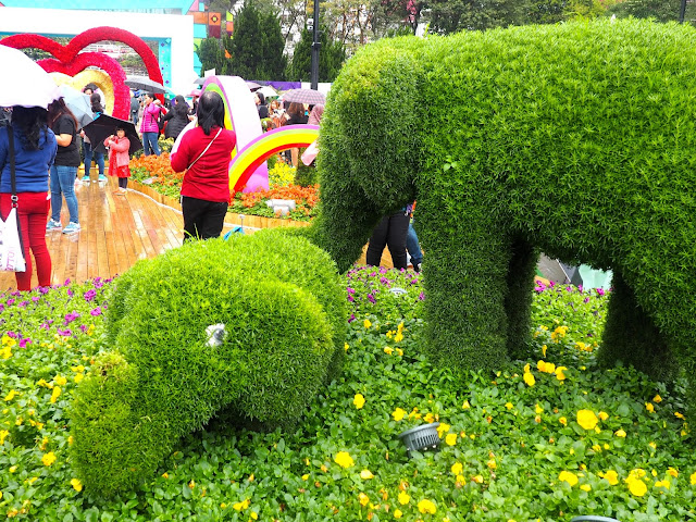 Elephant topiaries at Hong Kong Flower Festival 2017