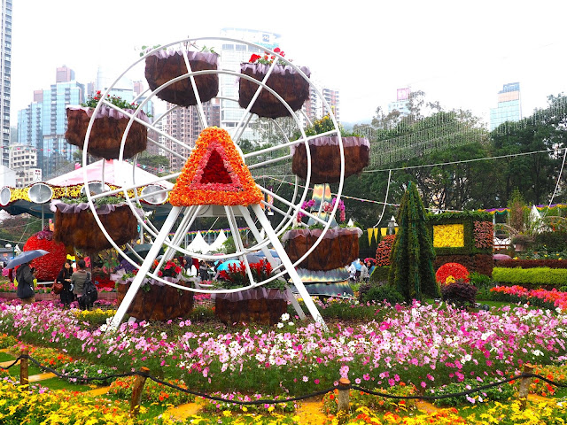 Floral ferris wheel at Hong Kong Flower Festival 2017