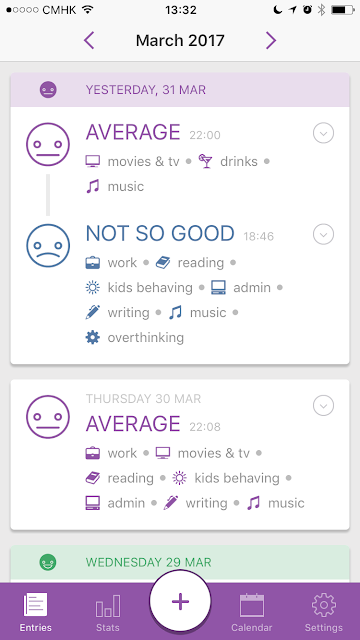 Daylio mood tracker app screenshot