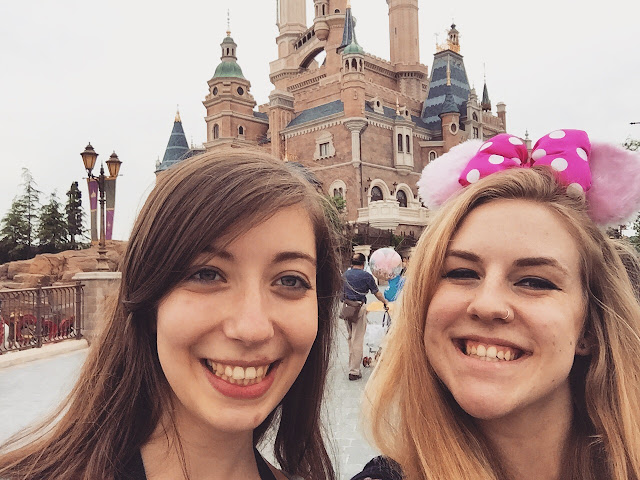 Selfies at the Enchanted Storybook Castle, Shanghai Disneyland, China