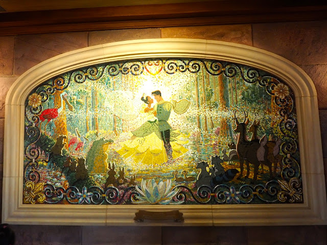 Princess and the Frog mural in the Enchanted Storybook Castle, Shanghai Disneyland, China