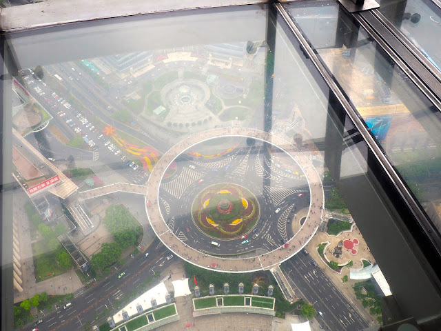 View from the Oriental Pearl Tower's transparent floor, Shanghai, China