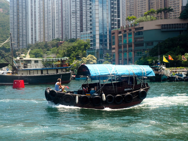 Sampan boat in the harbour at Aberdeen, Hong Kong