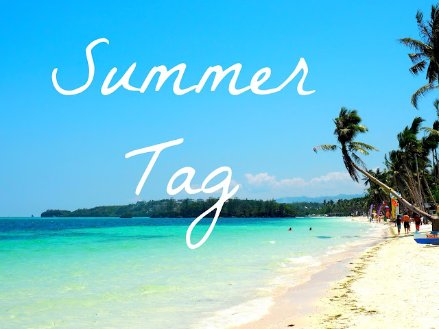 "Summer Tag" text on a beach backdrop, from Boracay, Philippines