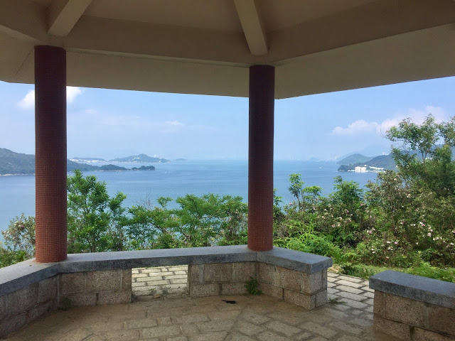Ocean views from the pavilion on the Lantau Trail from Mui Wo to Pui O, Hong Kong