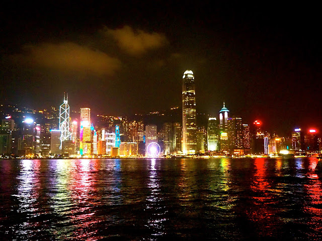 Hong Kong city skyline over Victoria Harbour at night