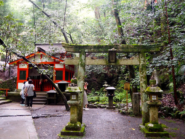 Shrine along the hiking path from Kurama to Kibune, Kyoto, Japan