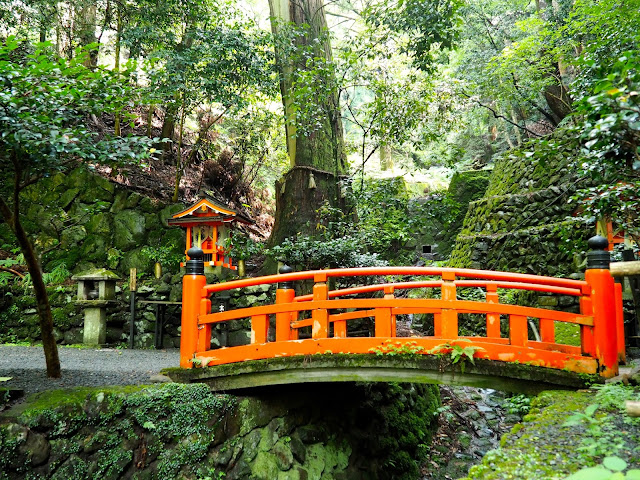 Bridge on the hiking path from Kurama to Kibune, Kyoto, Japan