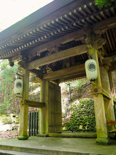 Wooden gate on the hiking path from Kurama to Kibune, Kyoto, Japan