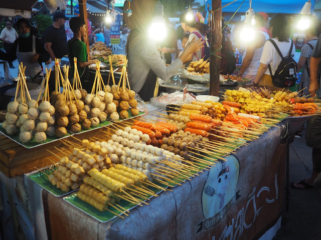 Dumplings stall at Naka Weekend Market, Phuket, Thailand