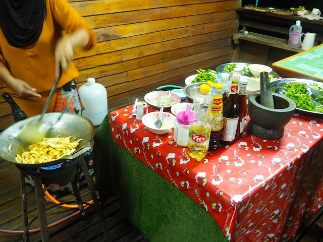 Cooking dinner in homestay in Krabi, Thailand