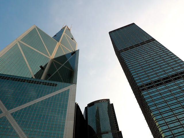 Skyscrapers, including Bank of China, in Central, Hong Kong