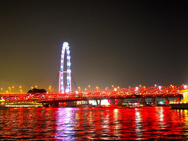 Observation wheel and helix bridge, Singapore