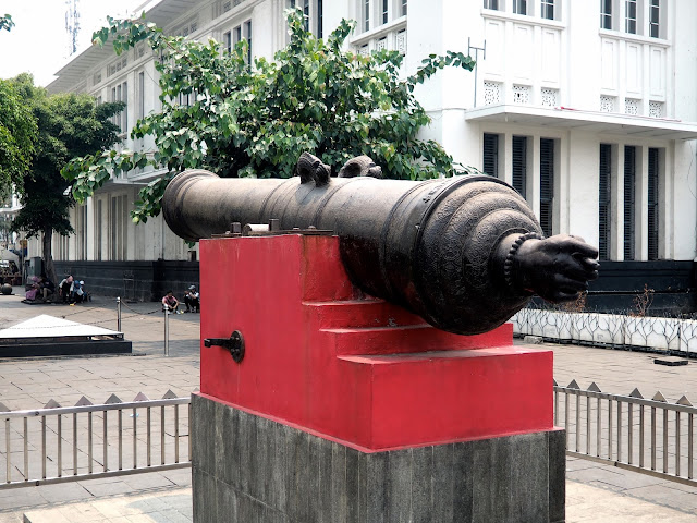 Si Jagur fertility cannon in Fatahillah Square, Little Amsterdam Holland old town, Jakarta, Indonesia