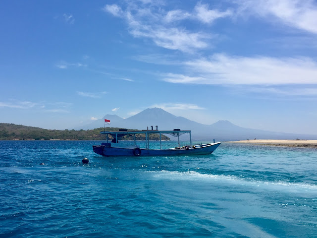 Boat moored for snorkelling trip near Menjangan Island, Bali, Indonesia